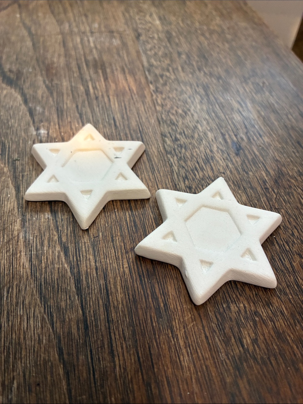 Star of David Hebrew Pocket / Alter Emblem- Bisque Pottery Ceramic